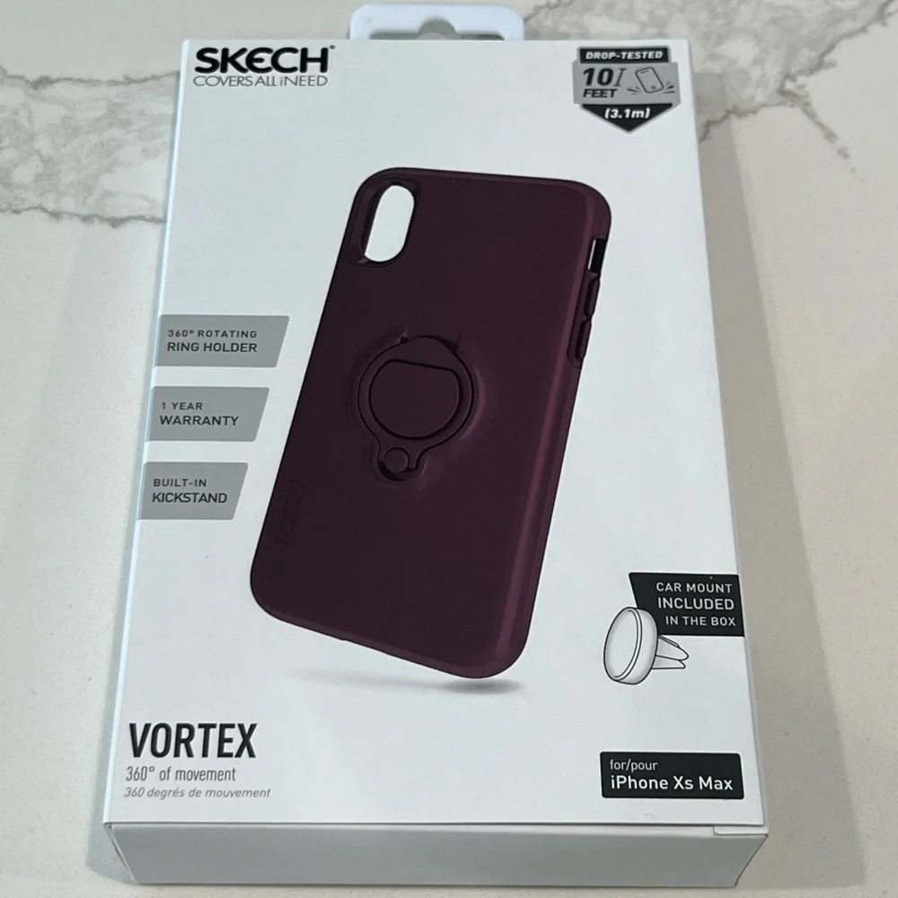 NWT Skech Vortex Ring Holder Phone Case in Burgandy iPhone XS/max new